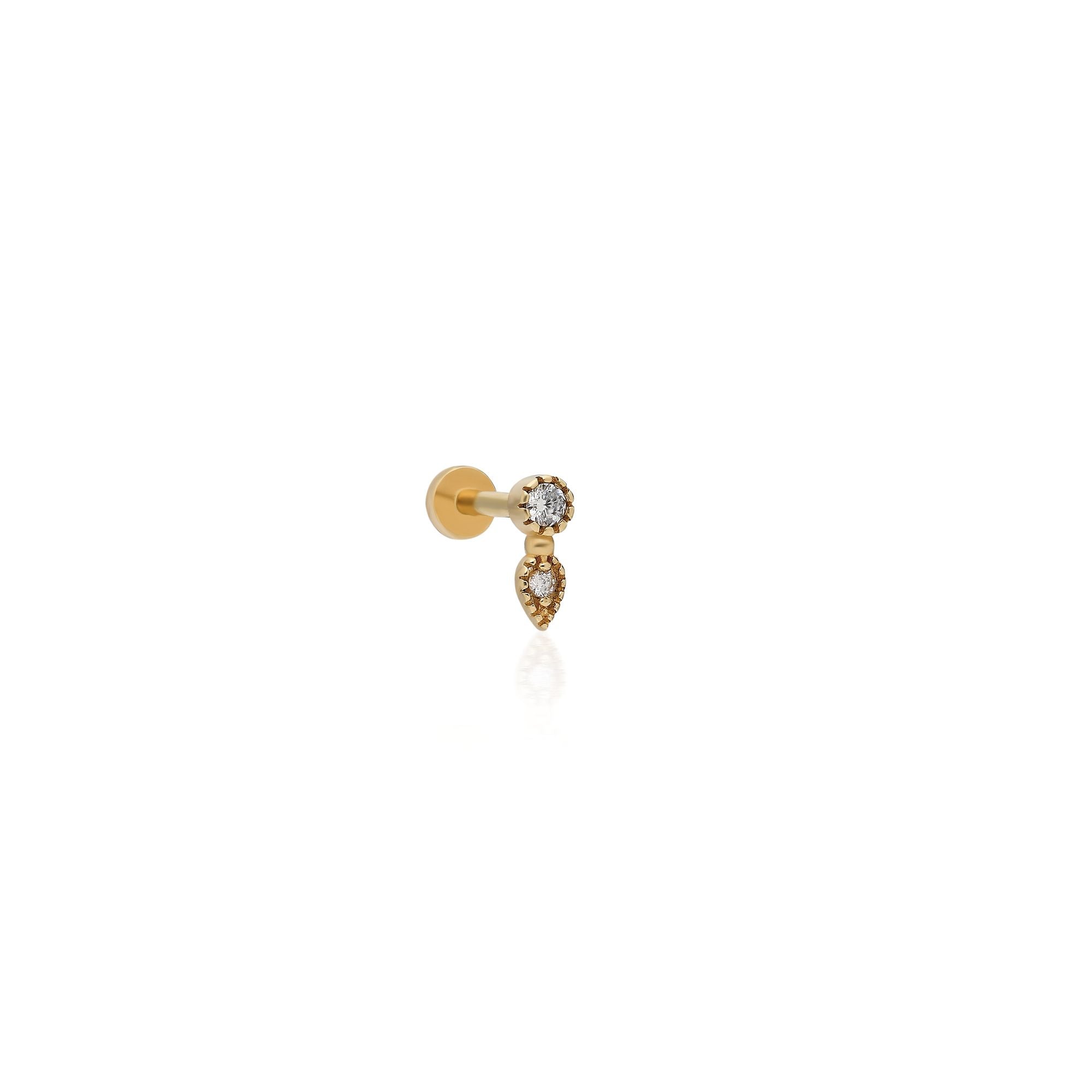 Micro Marquise Seed 14K piercing