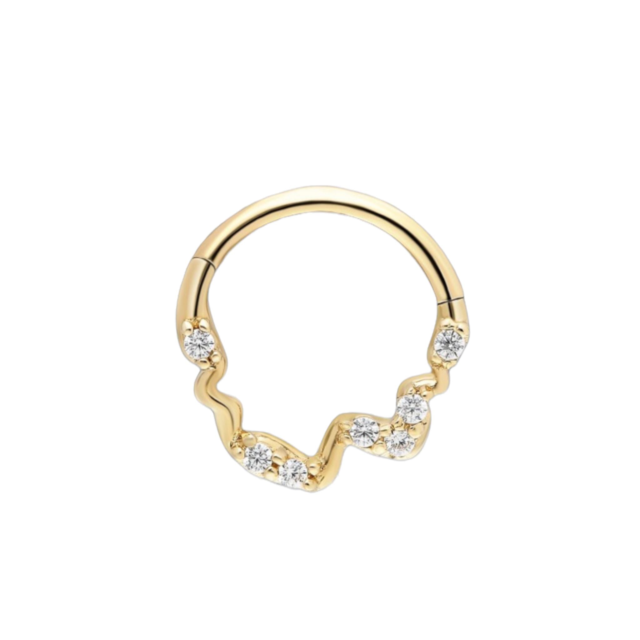 14K Ring Piercing with Splain Stone