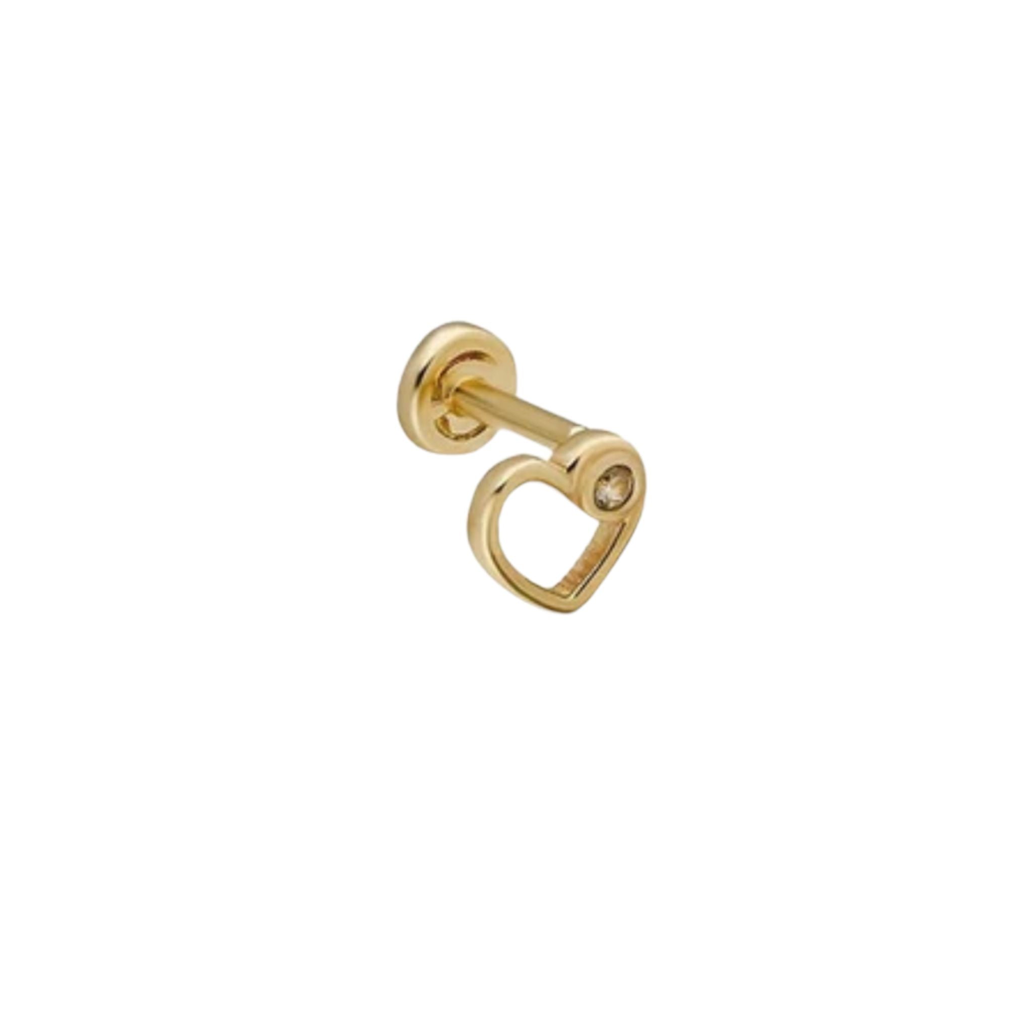 Point Heart 14 K Piercing