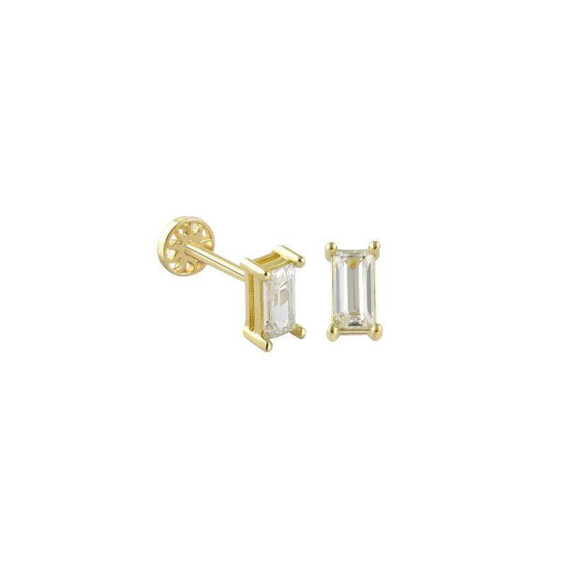 Baguette One 14K Gold Piercing