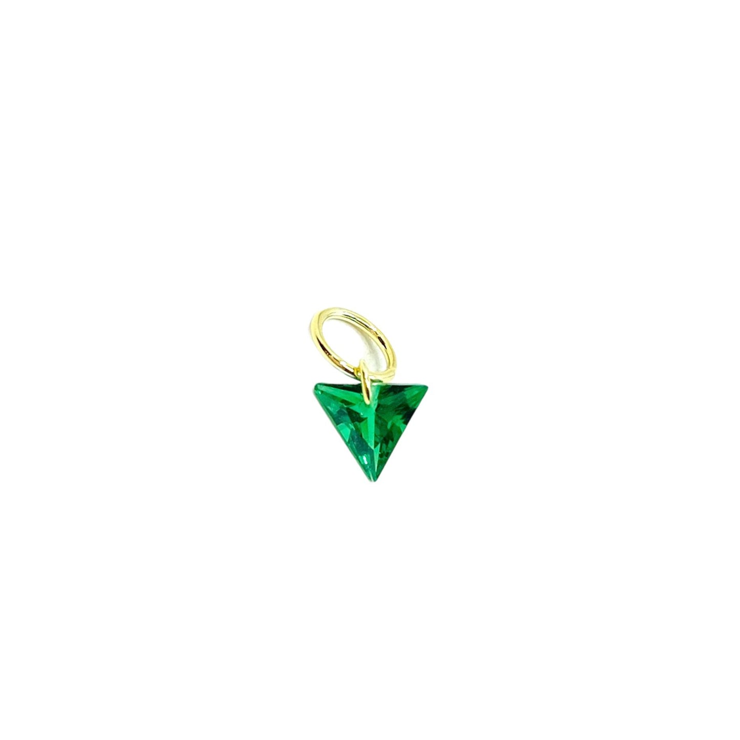 Kristal Trian Yeşil Küpe Charm