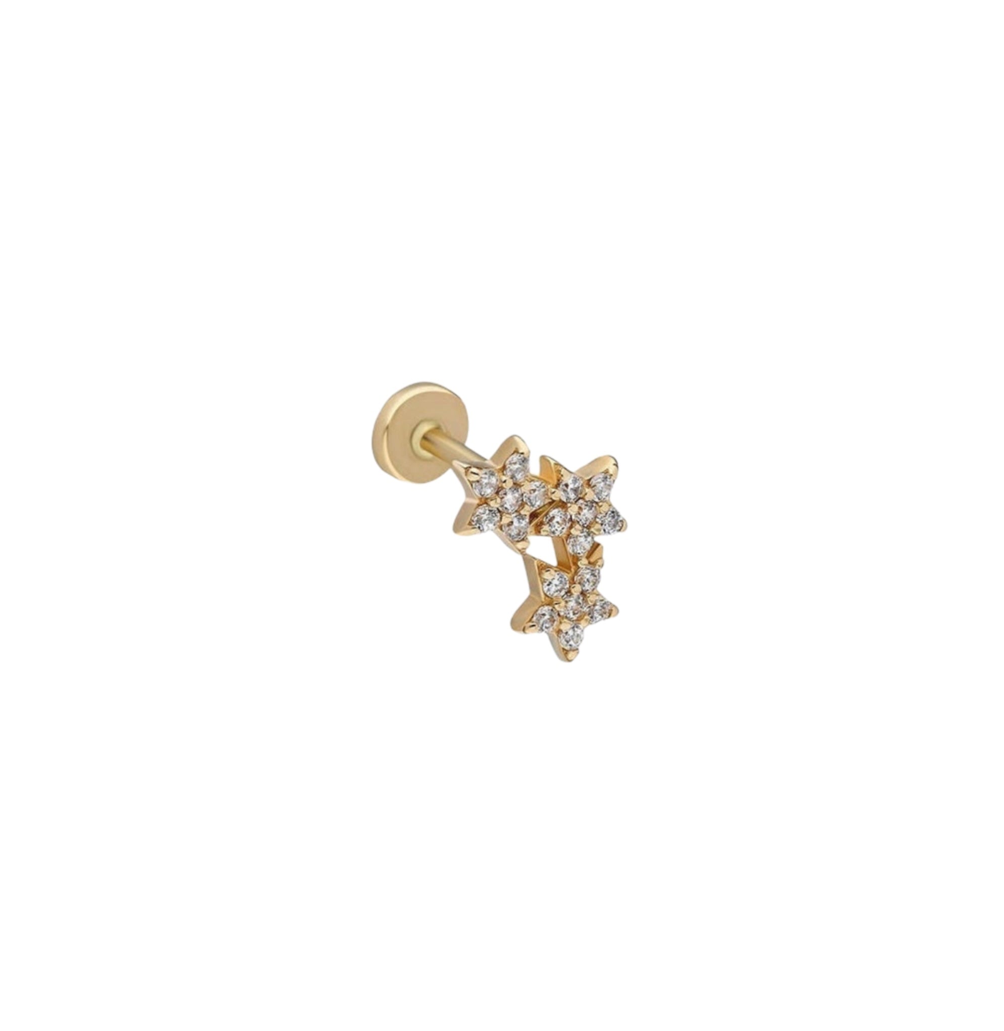 Trio Star 14K Piercing
