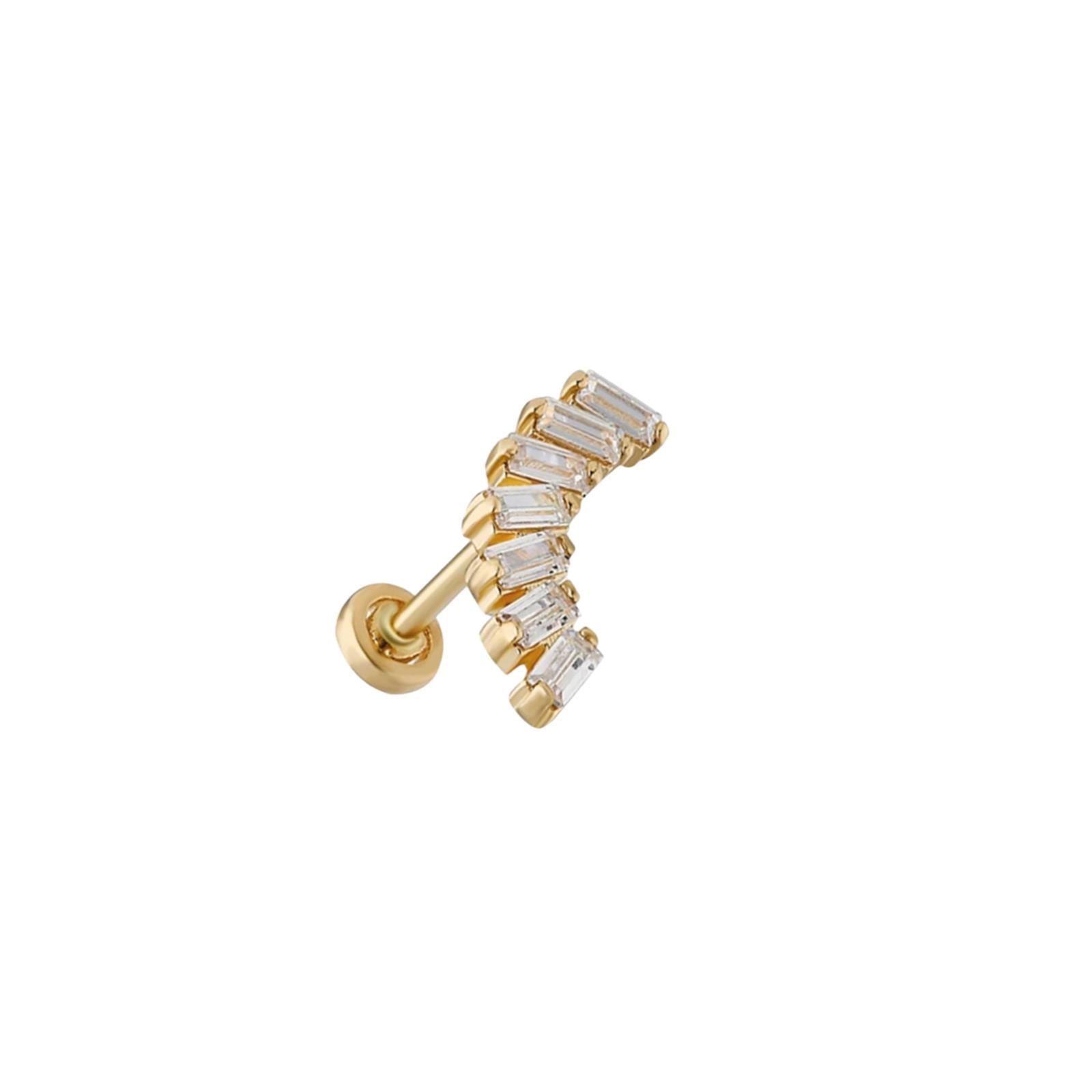 Broken Baguette 14K Gold Piercing
