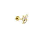 Three Leaf 14 K Gold Piercing