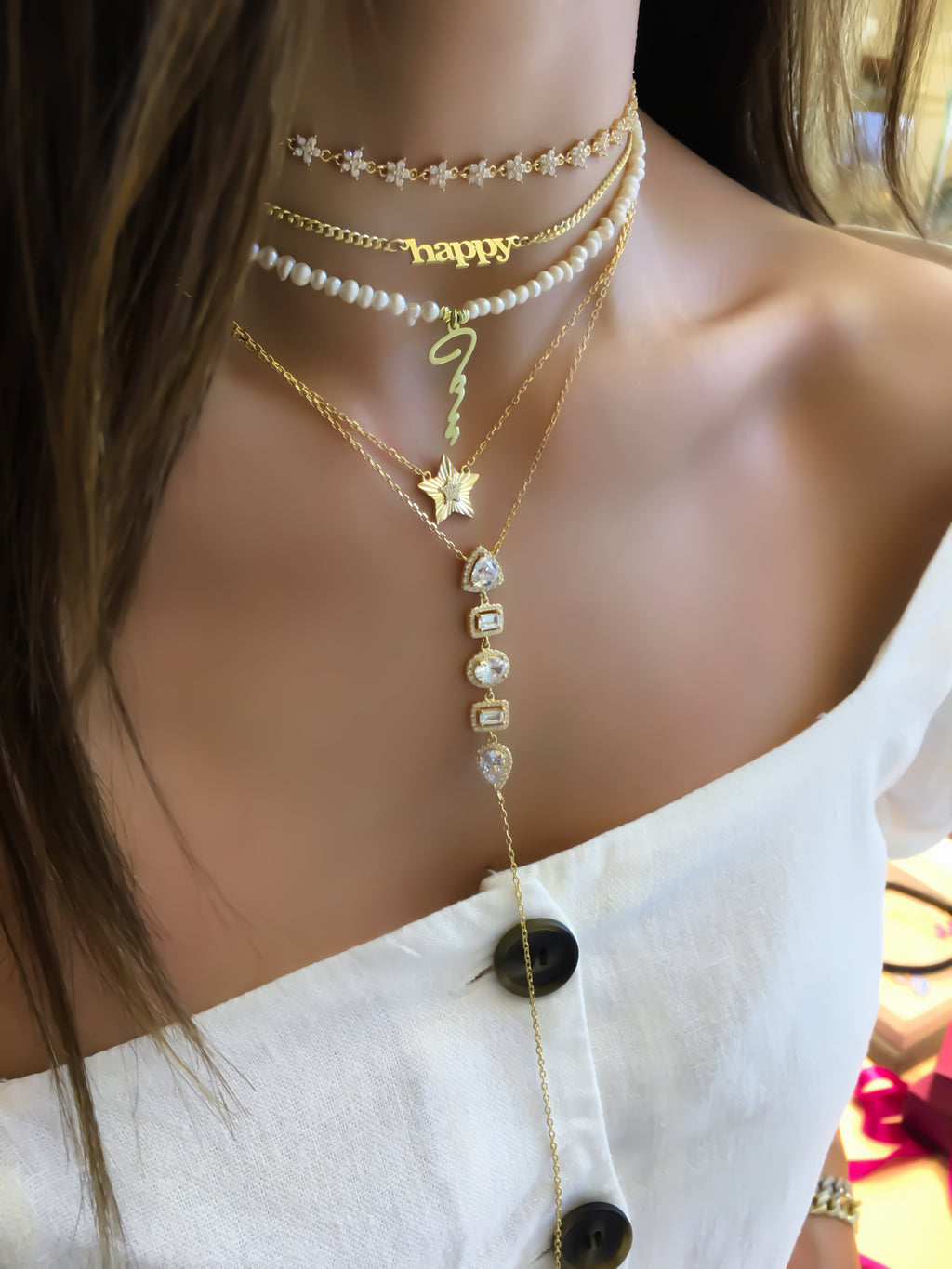 Name Plain Gurmet Chain Necklace