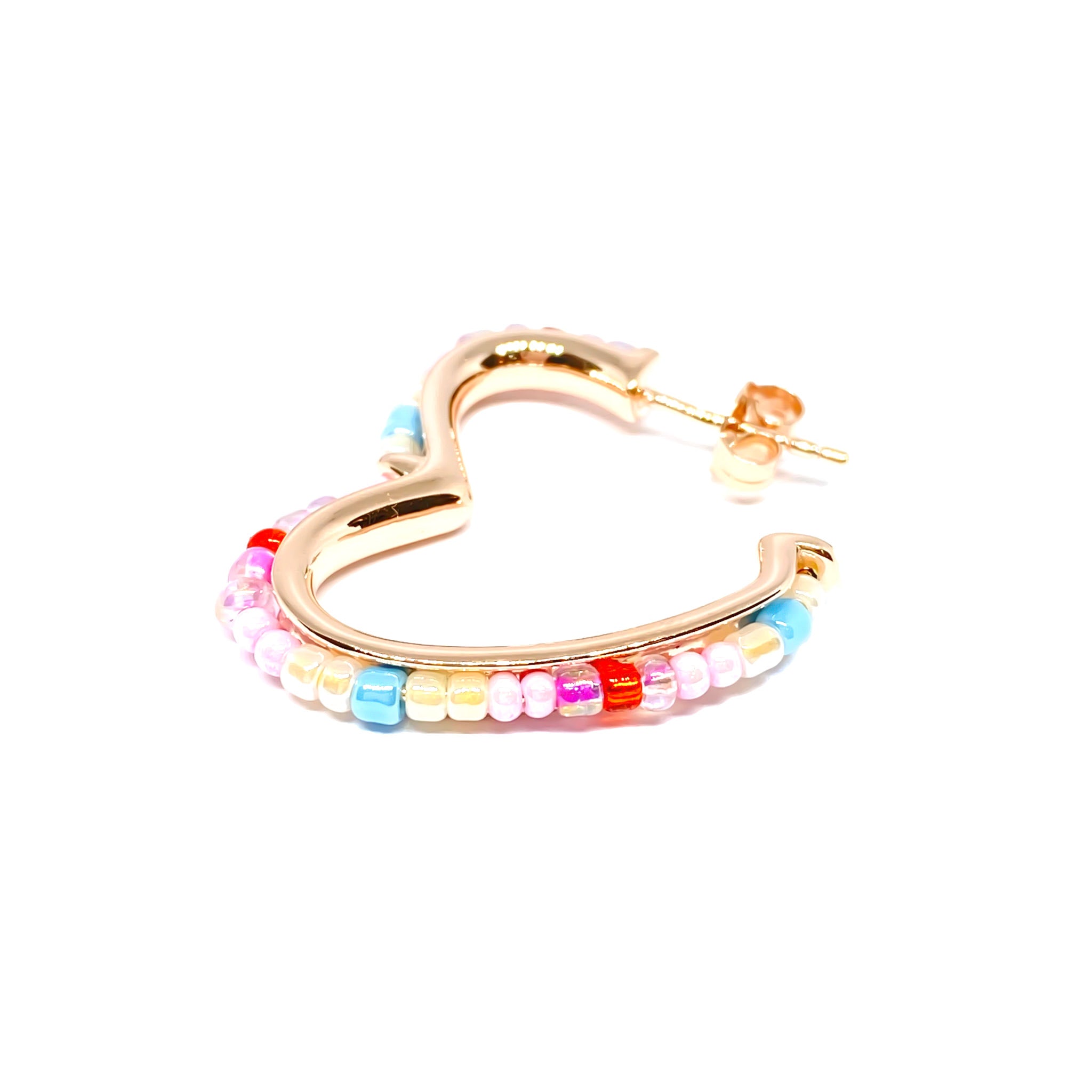 Bead Mix Heart Earring Large 3 cm