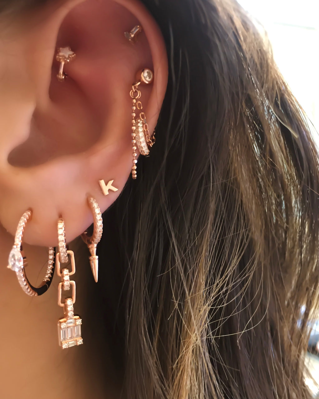 Micro Letter Pin Earrings