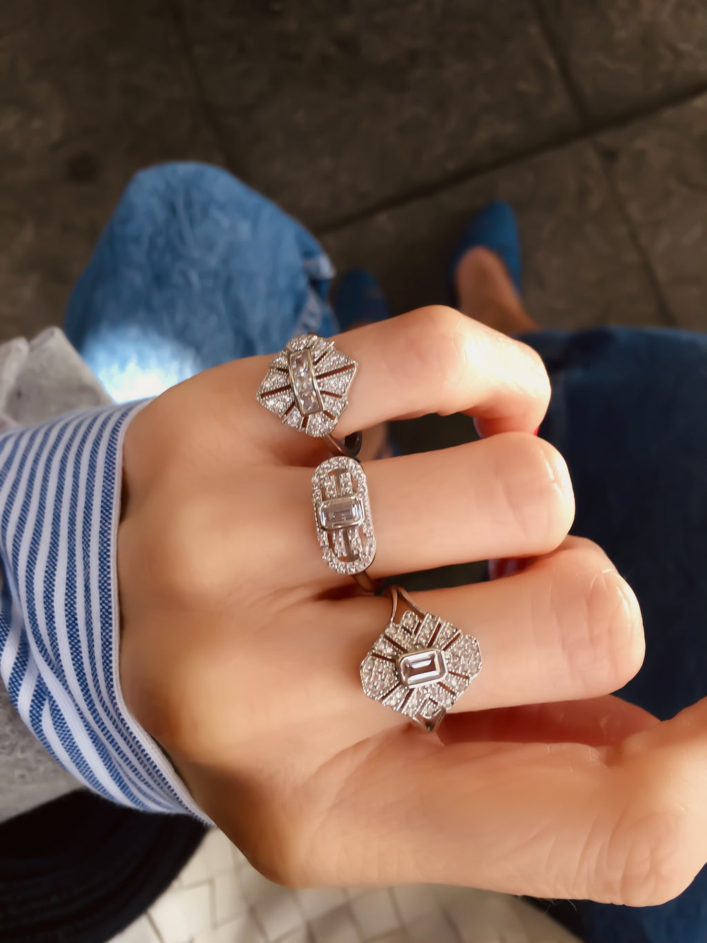 Herry Beyaz Oval Yüzük