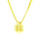 قلادة كلاسيكية من سلسلة سميكة على شكل زهرة البرسيم