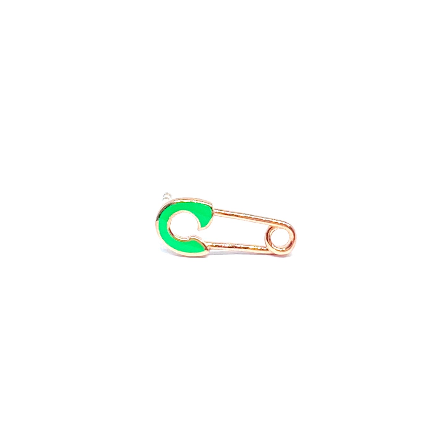 Yeşil Mineli Mini Pin Küpe