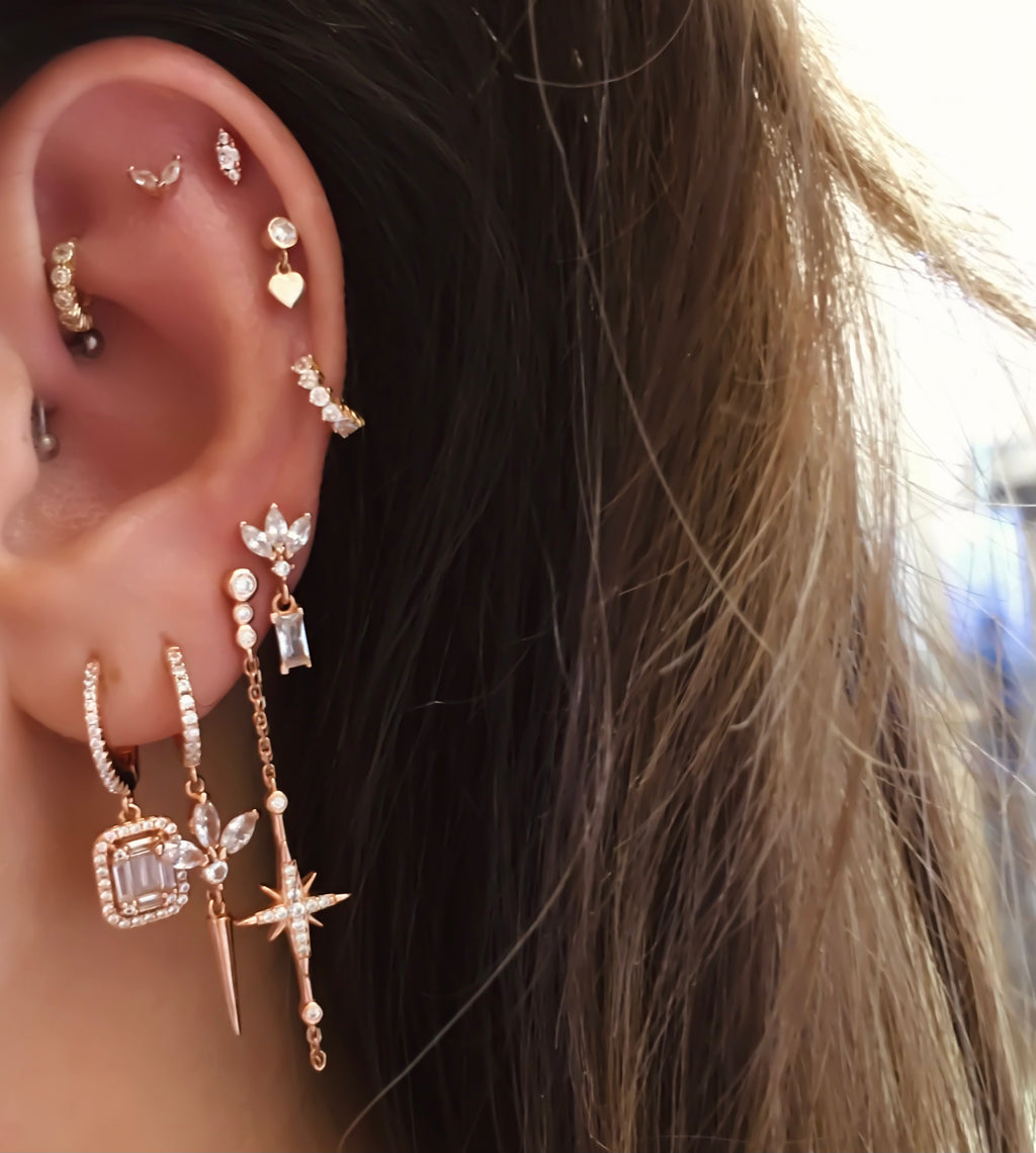 Heart Bezel 14 K Piercing