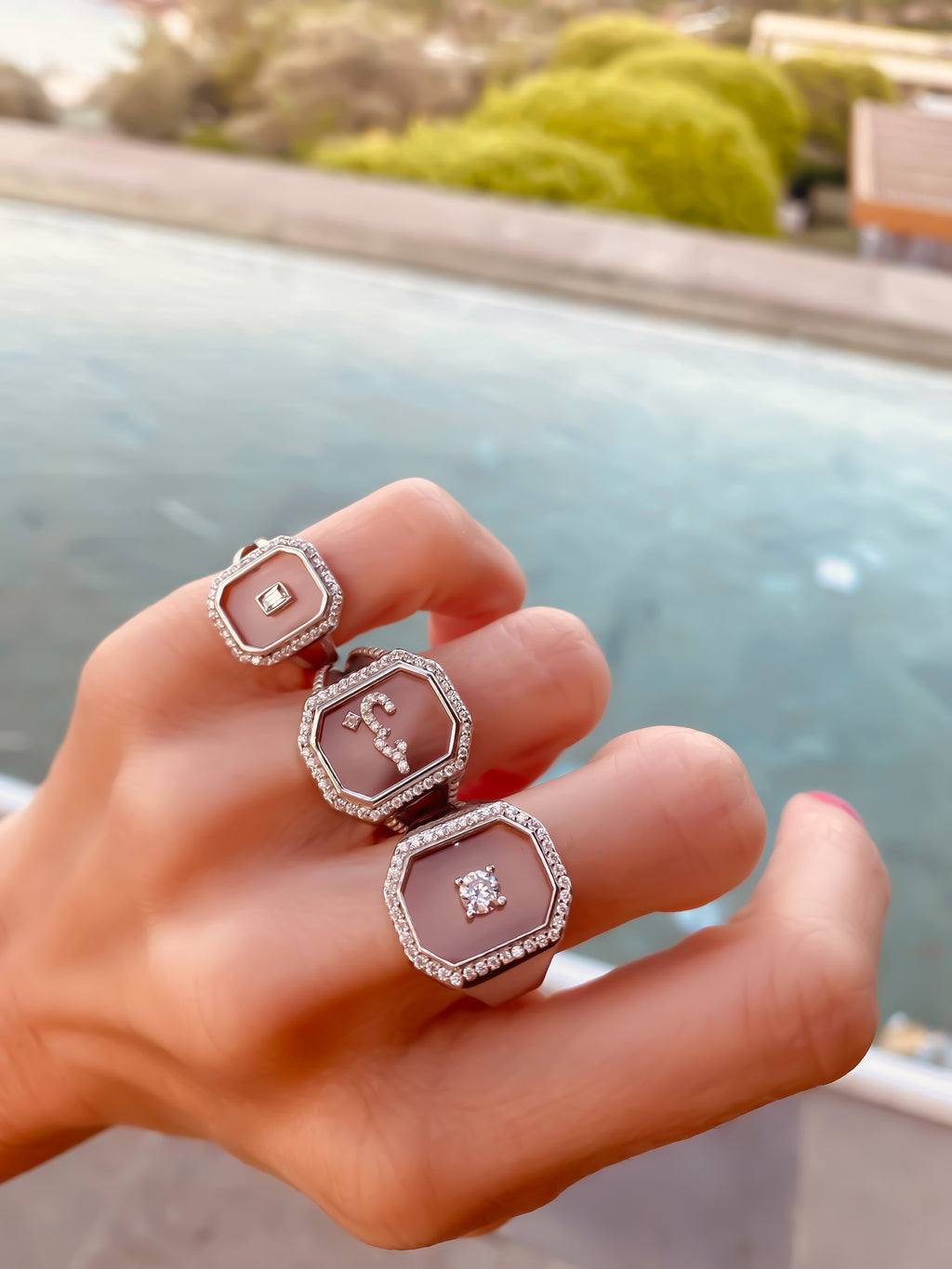 Glass Solitaire M Ring