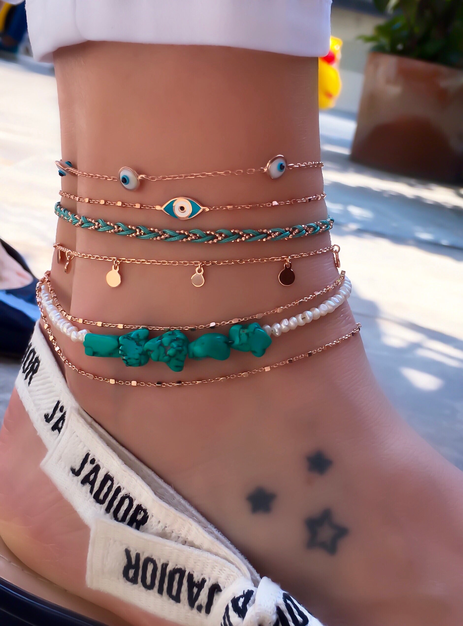 Su yeşili örme Halhal