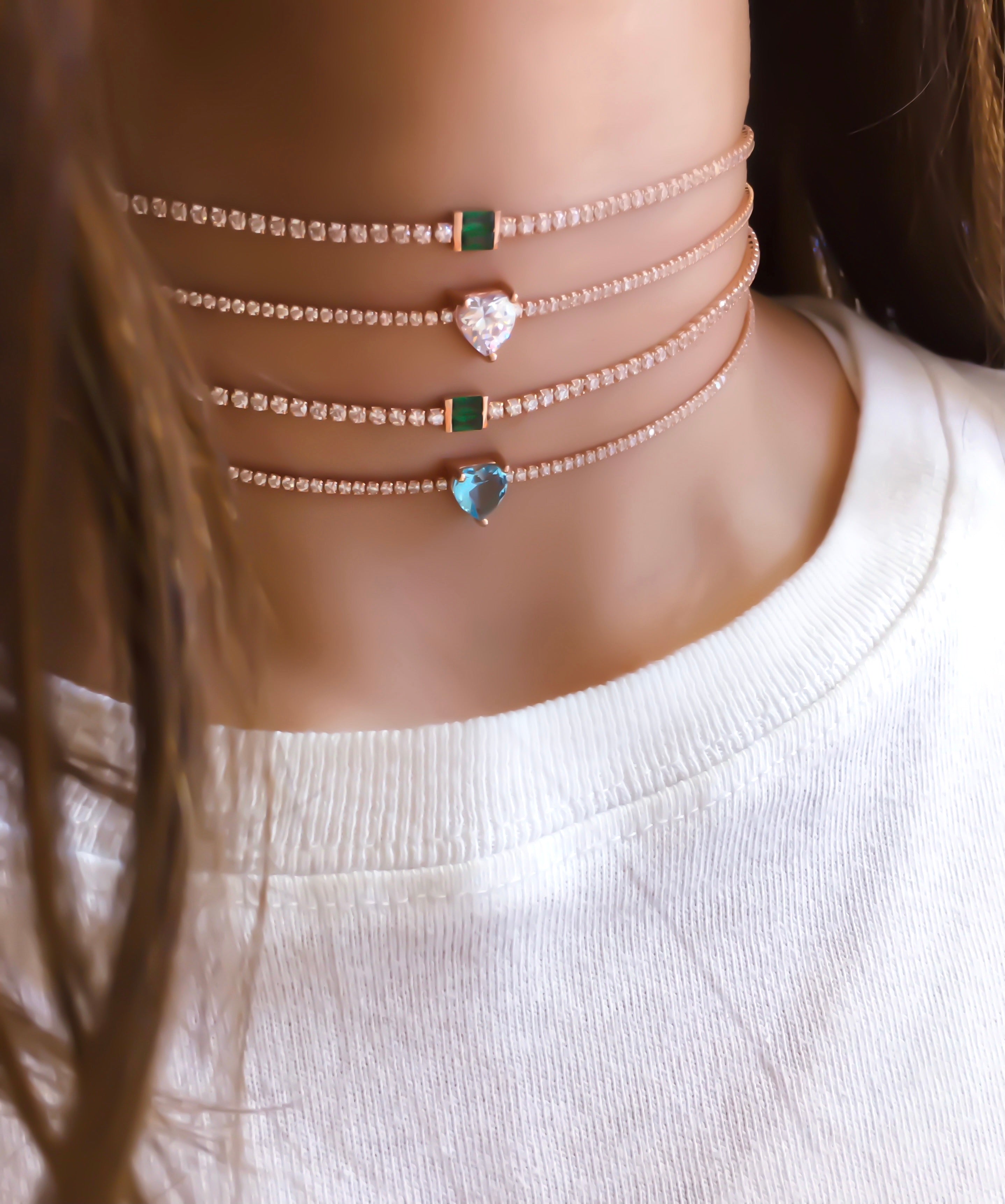 Yeşil Mini Baget Tennis Choker
