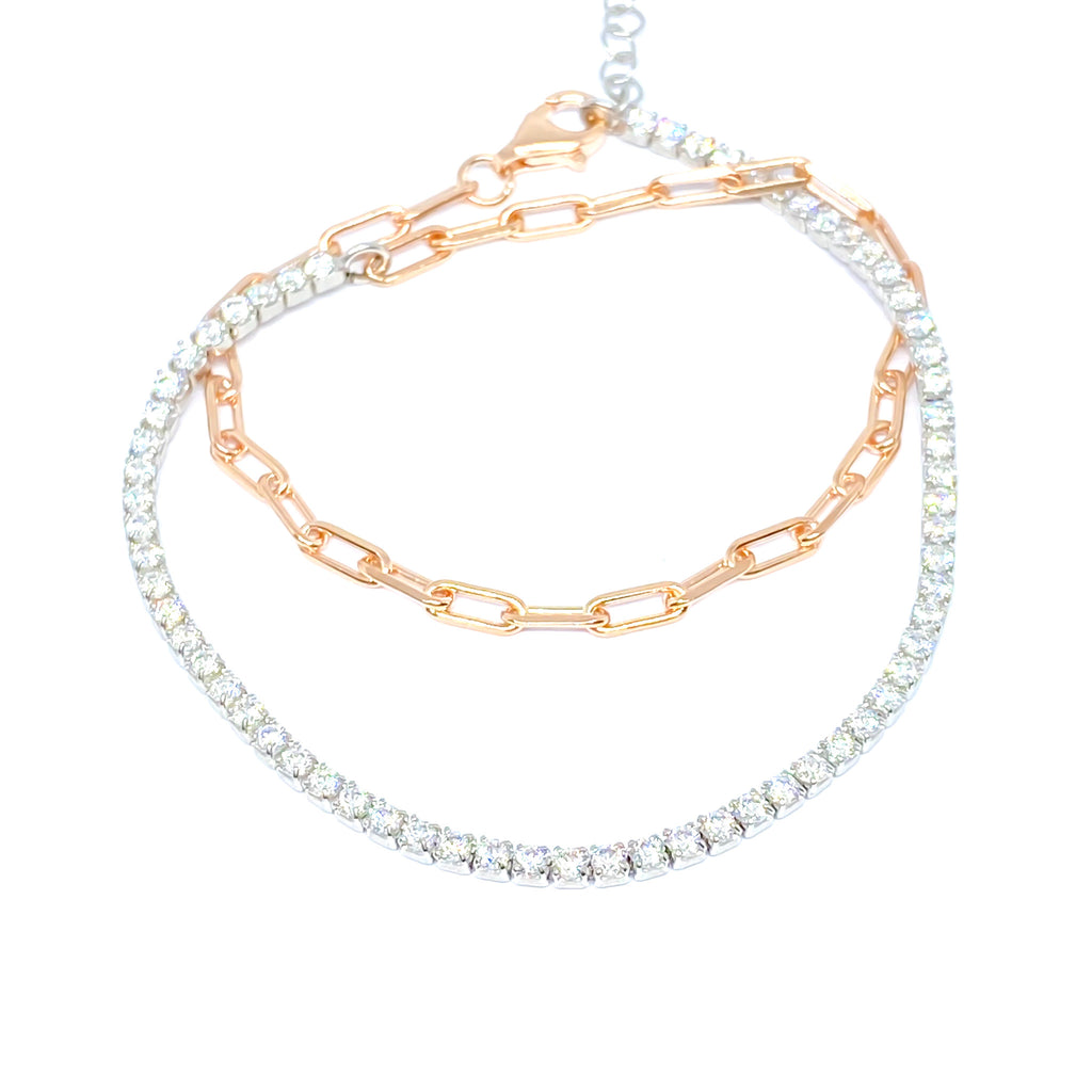 Tennis Force Two Tone Bracelet