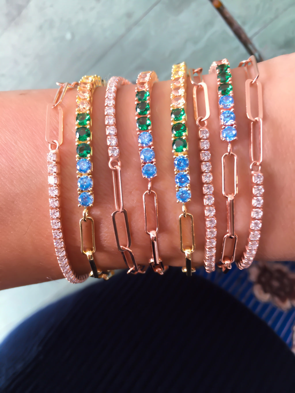 Half force half tennis bracelet