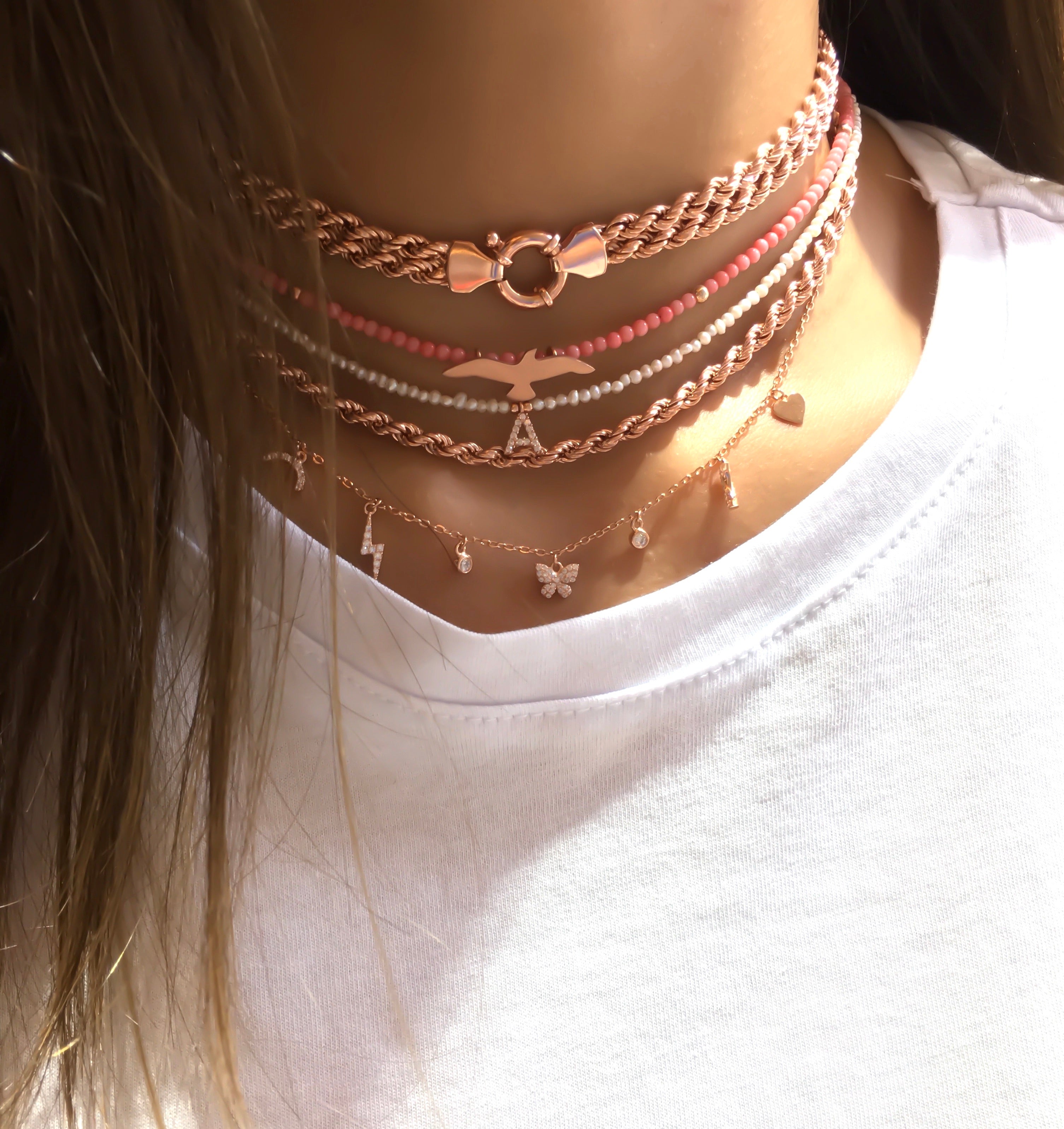 Vintage Çift Sıra Kalın Halat Kolye