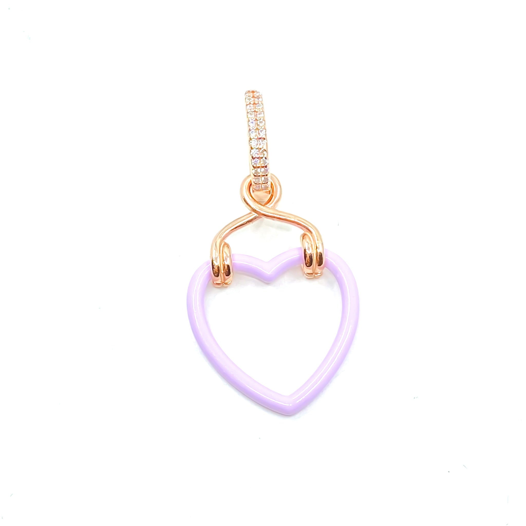 Lila Cable Kalp Küpe