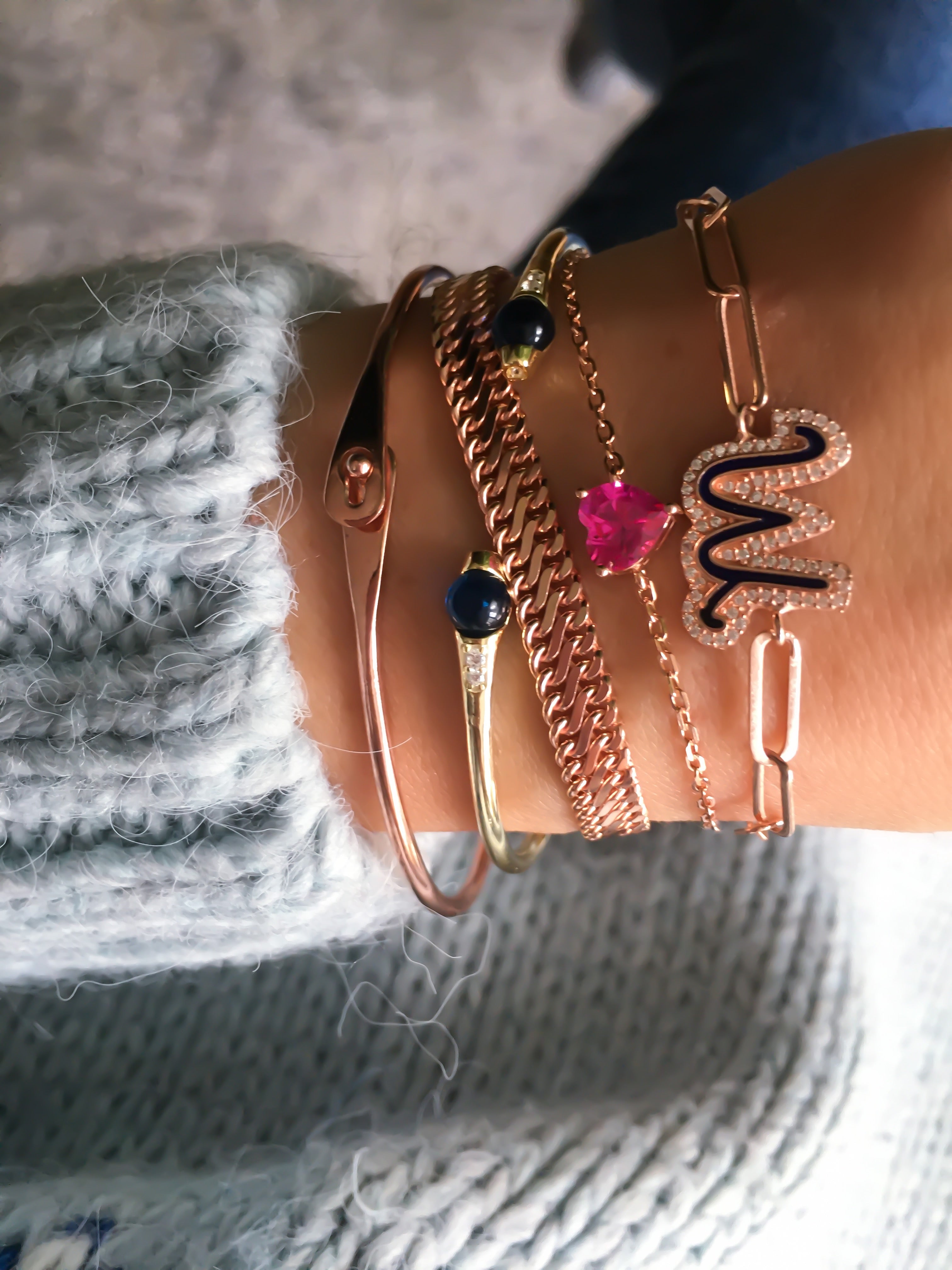 Italic Letter Force Bracelet