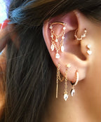 14K Ring Piercing with Splain Stone