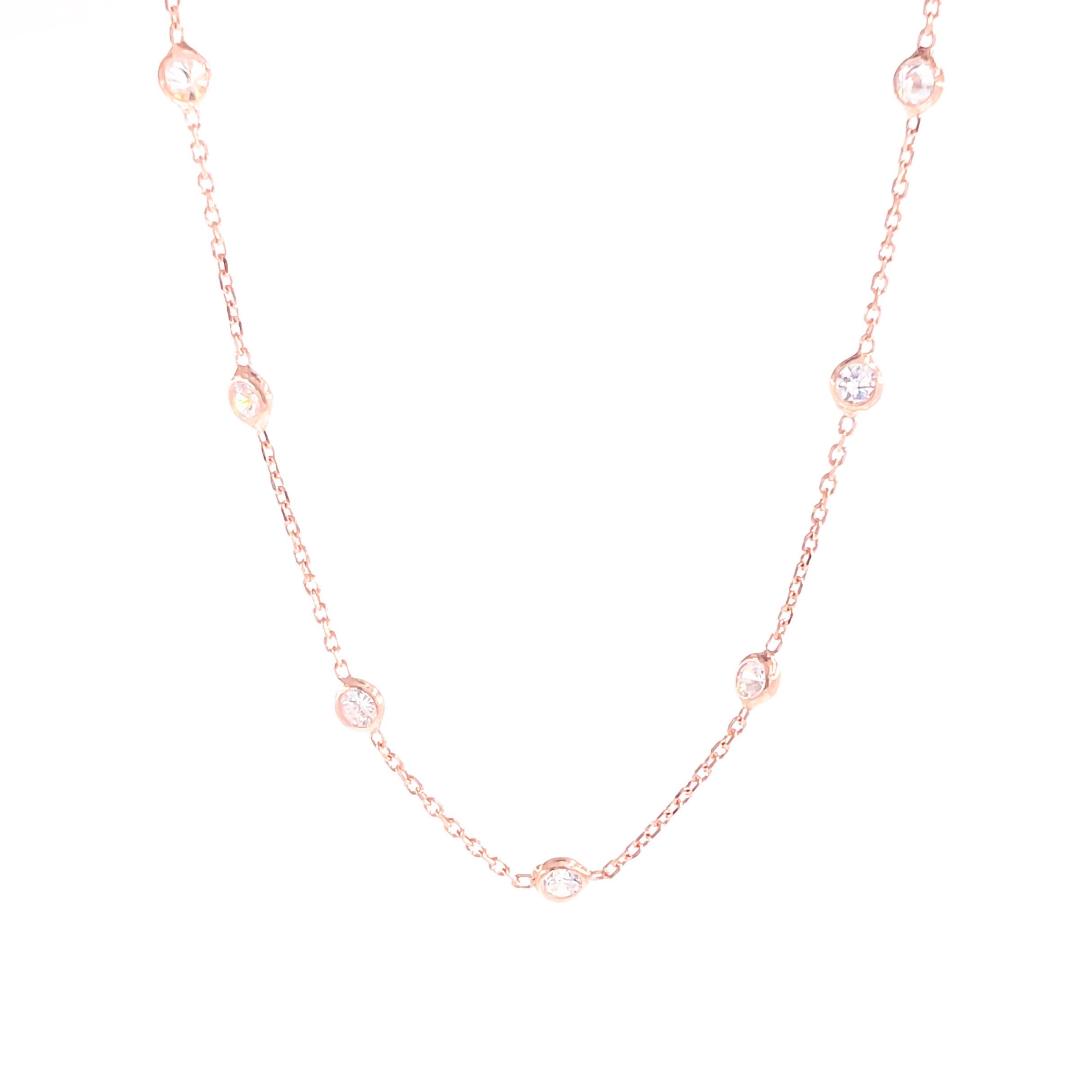 Taşlı Zincir Choker 40 cm