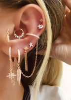 14K Piercing with Point Chain