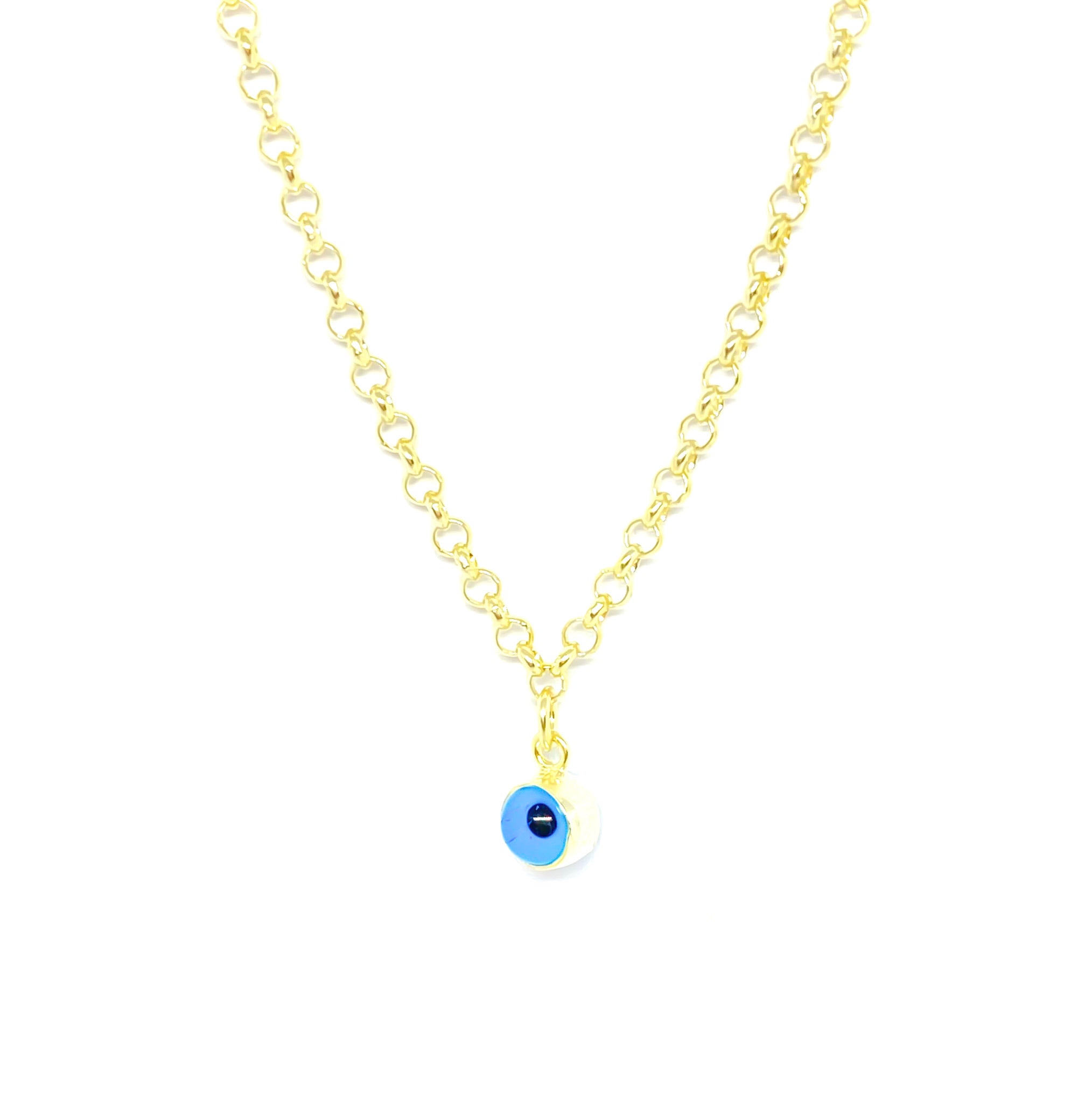 قلادة رقيقة من الخرز على شكل عين شريرة 45 سم