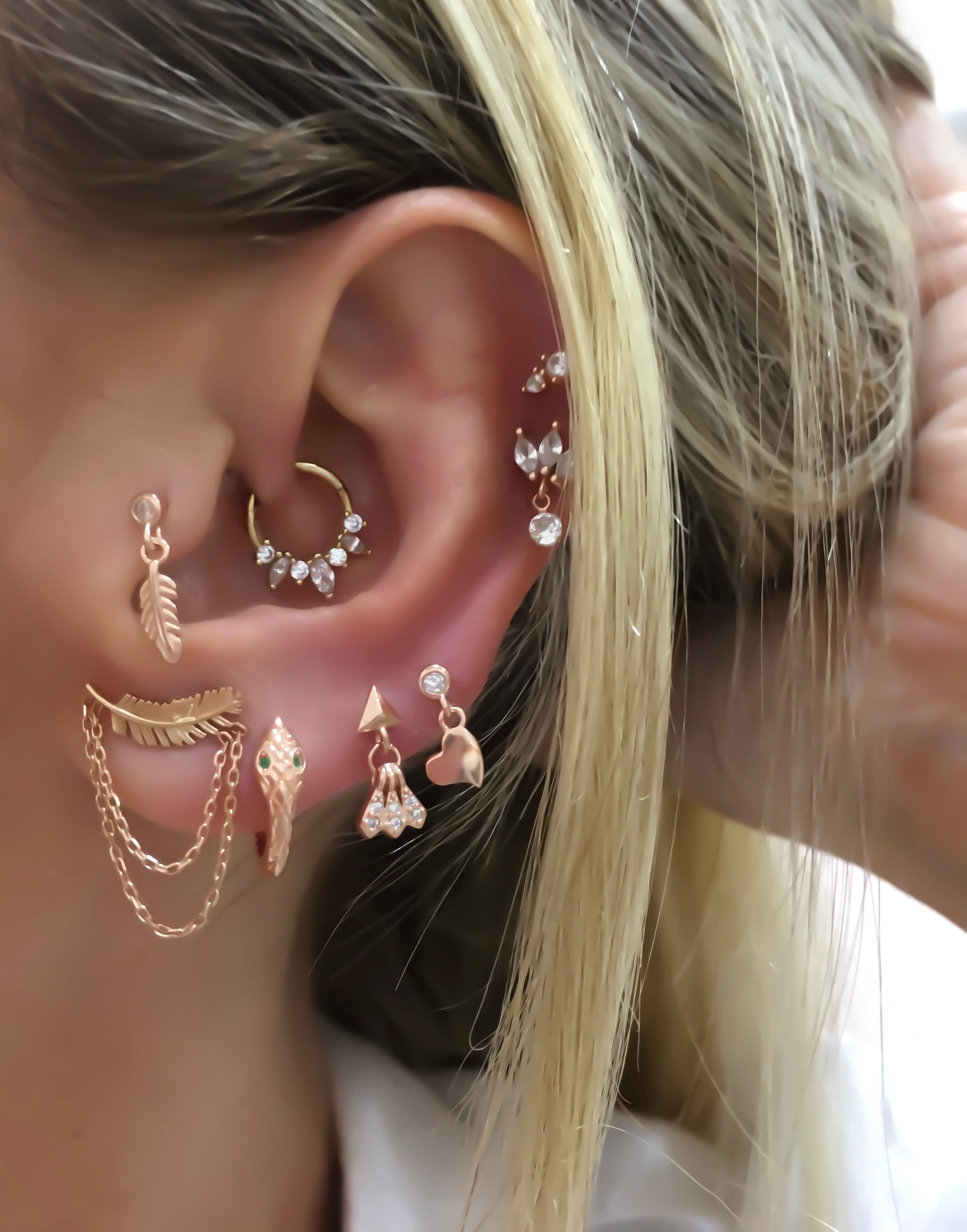 Bohem 14 K Zincirli Küpe